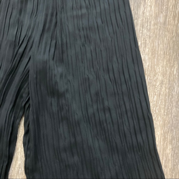 AnaCapri Wide Leg Pleated Georgette Full Length Palazzo Pants, Black, Sz… - Picture 3 of 6